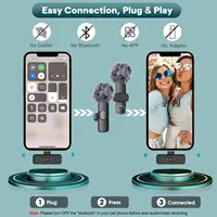 Wireless lavalier microphone, portable mini microphone, audio and video recording, mobile live streaming, gaming microphone