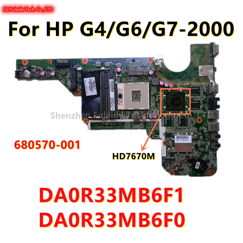 

Материнская плата DA0R33MB6F1 DA0R33MB6F0 для ноутбука с искусственной кожей 680570-001 680570-501 с 216-833000 HD7670M GPU HM76