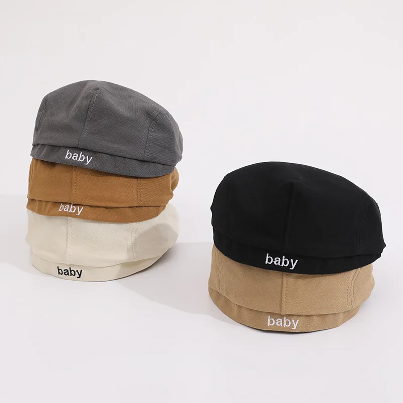 Korean style baby boys fashion letters embroidery peaked cap Kids casual Hats