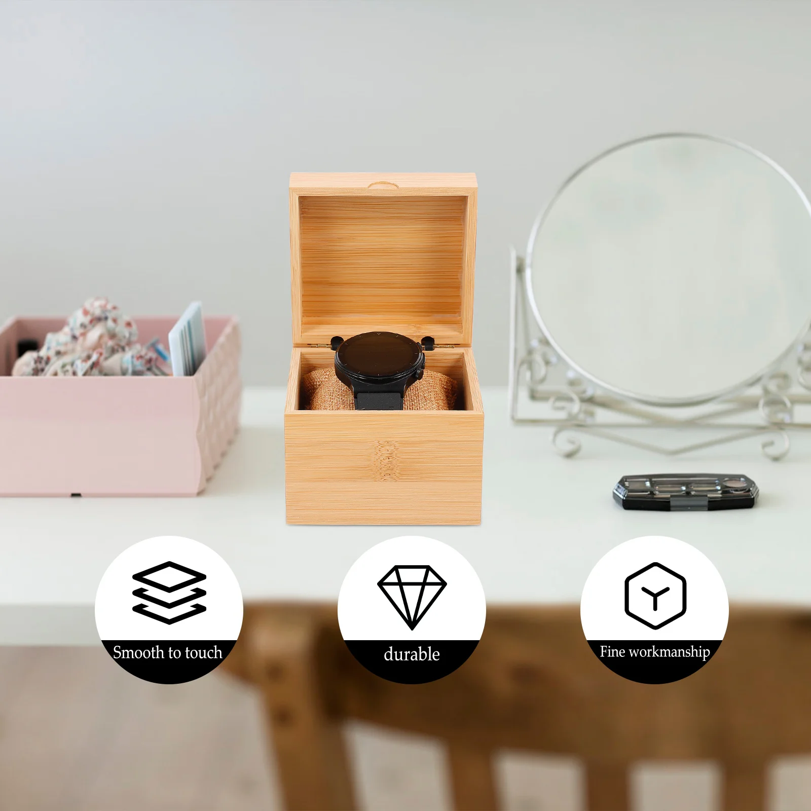 Durable Wooden Watch Box Premium Storage Travel Case Gift Packing Jewelry Display Watches Accessories