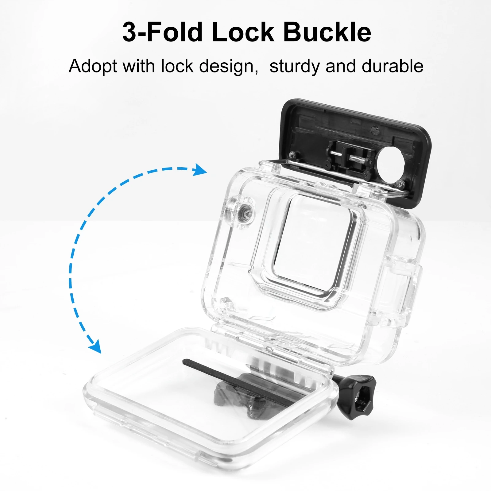 For Insta360 Ace Pro / Pro 2 PULUZ 60m Underwater Waterproof Housing Case with Base Adapter & Screw