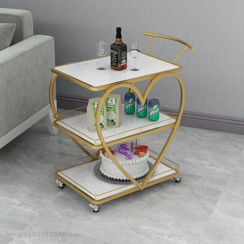 Drinks And Drinks Tea Trolley Restaurant 4s Shop Hotel Bar Ktv Mobile Trolley Shelf Dining Car