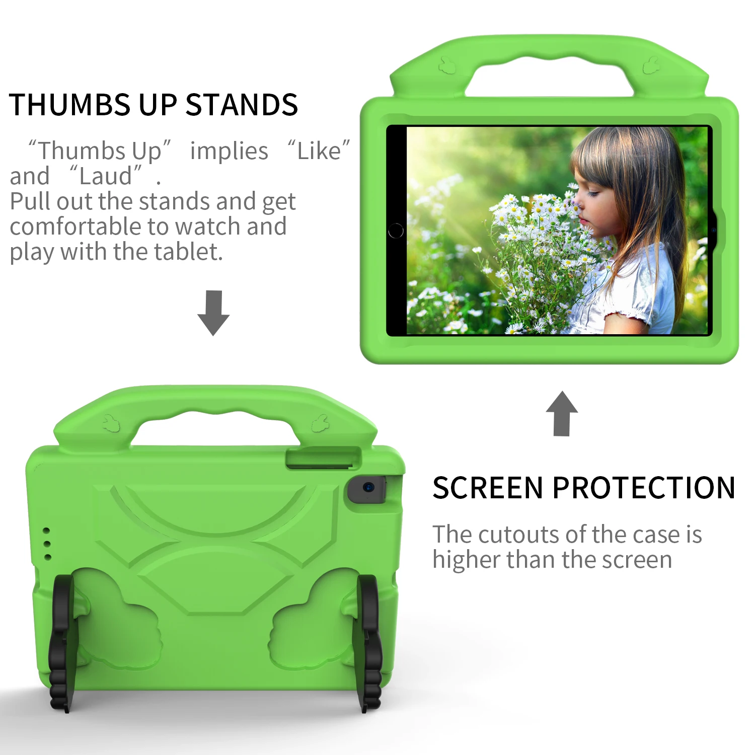 Children's Shockproof EVA Tablet Case with Thumbs Up Stand