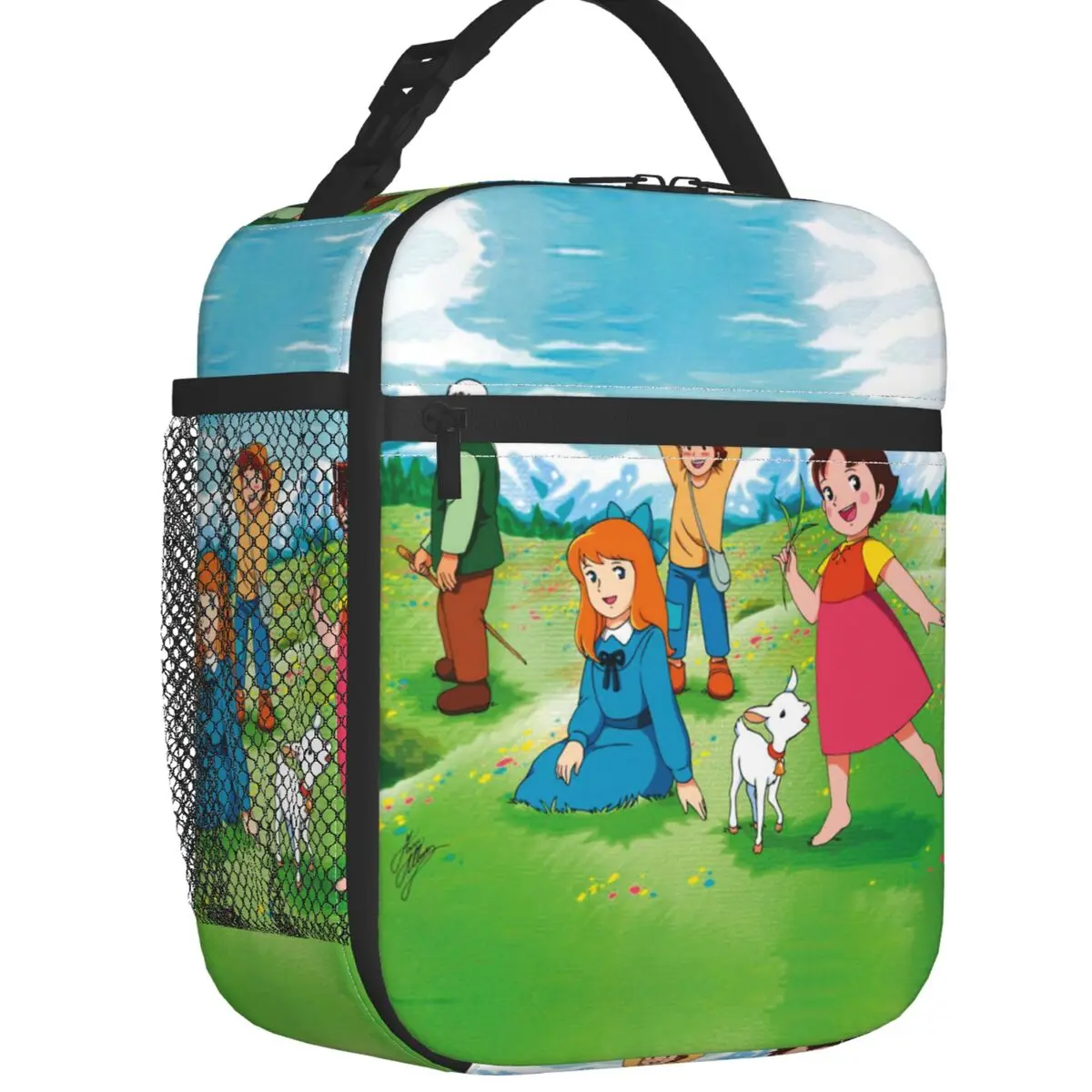 

Heidi Peter And Grandpa Insulated Lunch Bag Leakproof Cartoon Goat Alps Girl Anime Cooler Thermal Lunch Tote Kid School Children