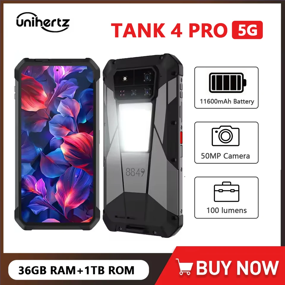 8849 Tank 4 Pro Unihertz 5G Rugged Projector Smartphone