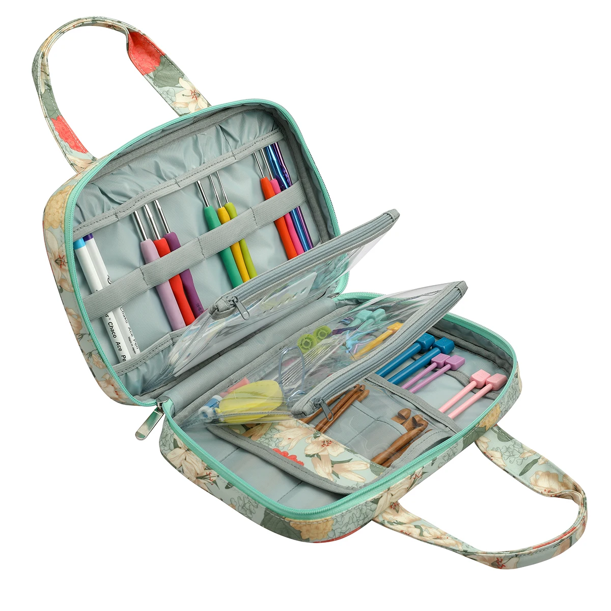 Knitting Kit Case Organizer Bag Portable Knitting Needles Storage for Sewing Accessories