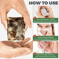 Savon noir africain nettoyage en profondeur exfoliant visage hydratant peau lissant visage corps savon savon nourrissant et revitalisant 4