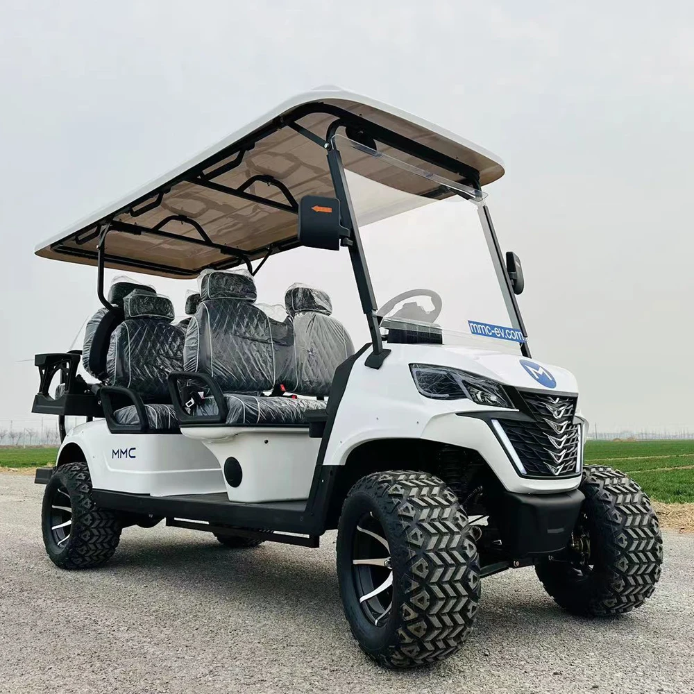 Certificazione Ce 6 Posti Sightseeing Scooter Club Golf Car 5000W Motor Evolution Sollevato Lithium Electric Golf Cart Pannello Solare