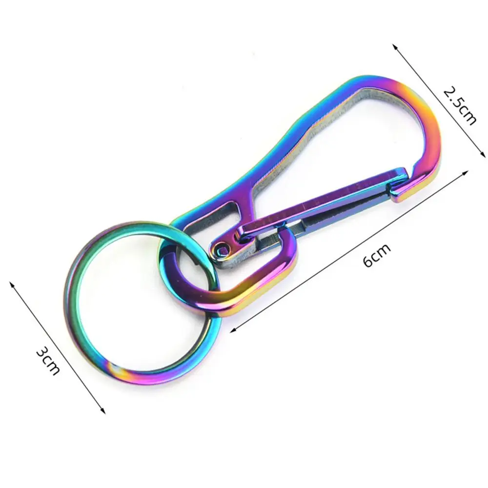 Climbing Carabiner 1 PC Titanium Plating Camping Clip Outdoor Key Ring Clip Keychain Holder Hang Buckle Hook