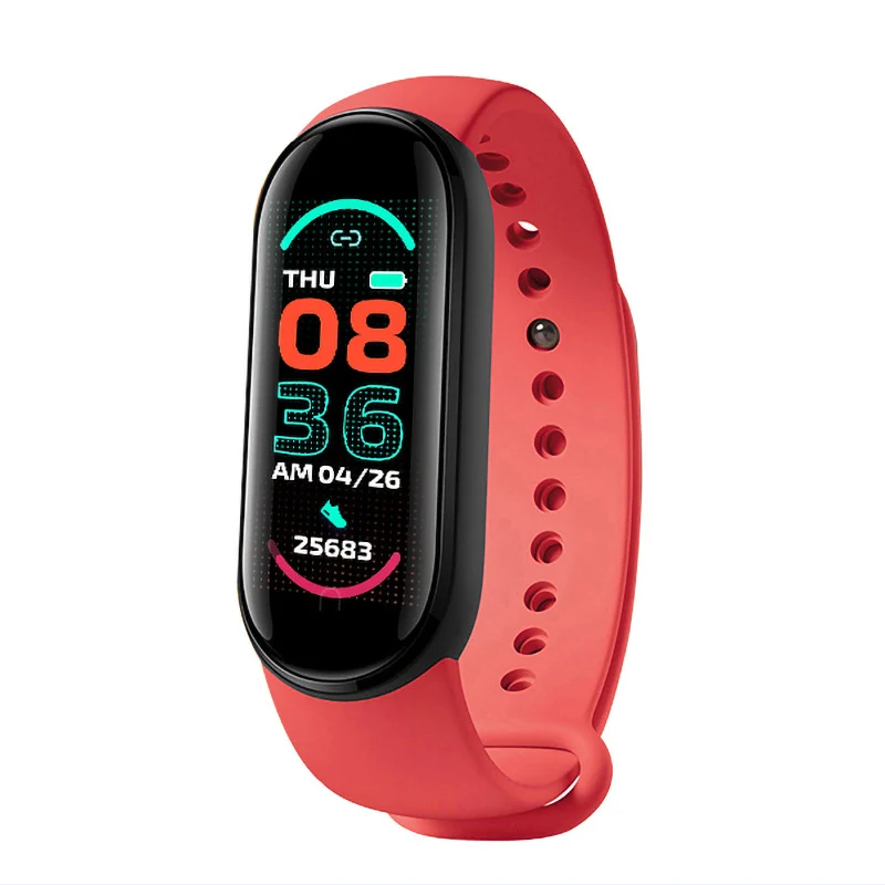 M6 Smart Bracelet Color Screen Sport Bracelet Pedometer Bluetooth Reminder and Heart Rate Blood Pressure Smart Watch for Fitness 