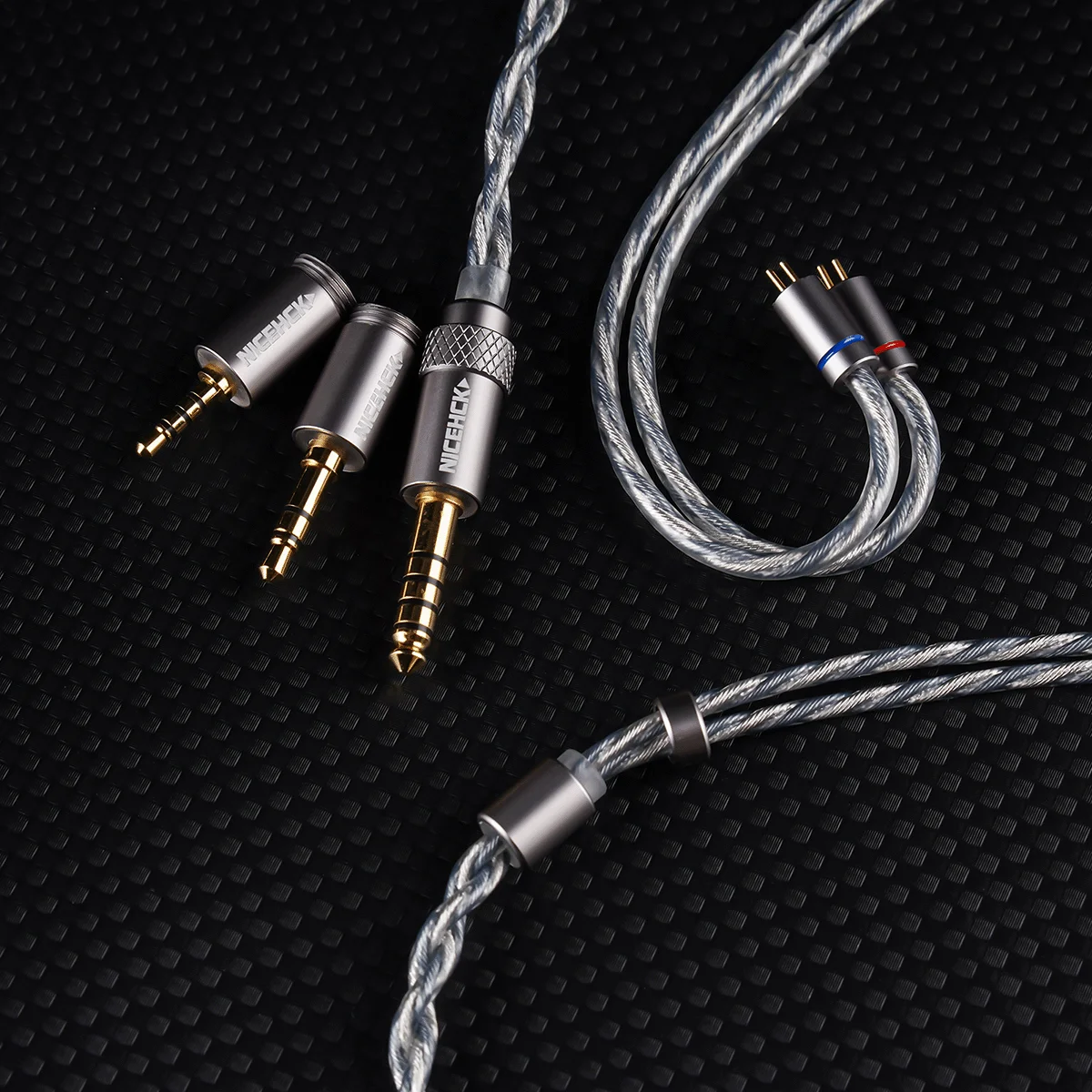 Nicehck blueluna stříbro pokovené OFC plochý 2póly hifi sluchátko aktualizovat IEM kabel s 3-in-1 odnímatelné woblery pro HIMALAYA  F1 pro