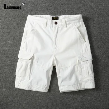 2025 America and Europe Style Casual Cargo Shorts Men's Stand Pocket Classic Tactic Shorts White Khaki Outdoor Short Bottom New 1