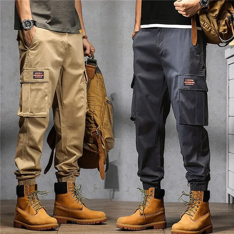 

Cargo Trousers Man Harem Tactical Military Cargo Pants For Men Techwear High Quality Outdoor Hip Hop Work Stacked Slacks