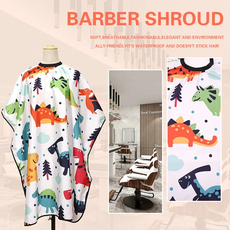 90*75CM Kids Cartoon Haircut Cape Professional Barber Haircut wrap Salon Children Waterproof Cutting Gown Hair Styling Supplies 5