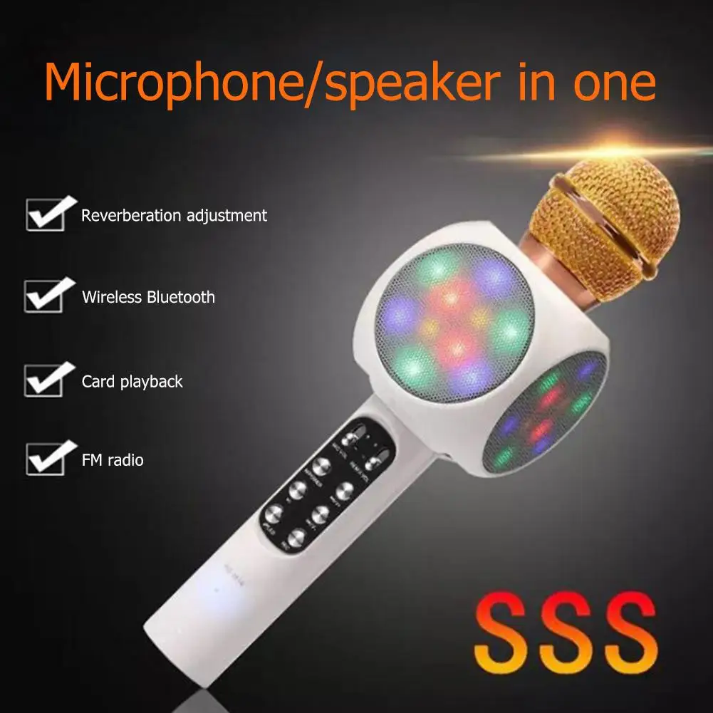 WS1816 Bluetooth-compatible Noise Reduction Capacitive Microphone Mic with Flash Light