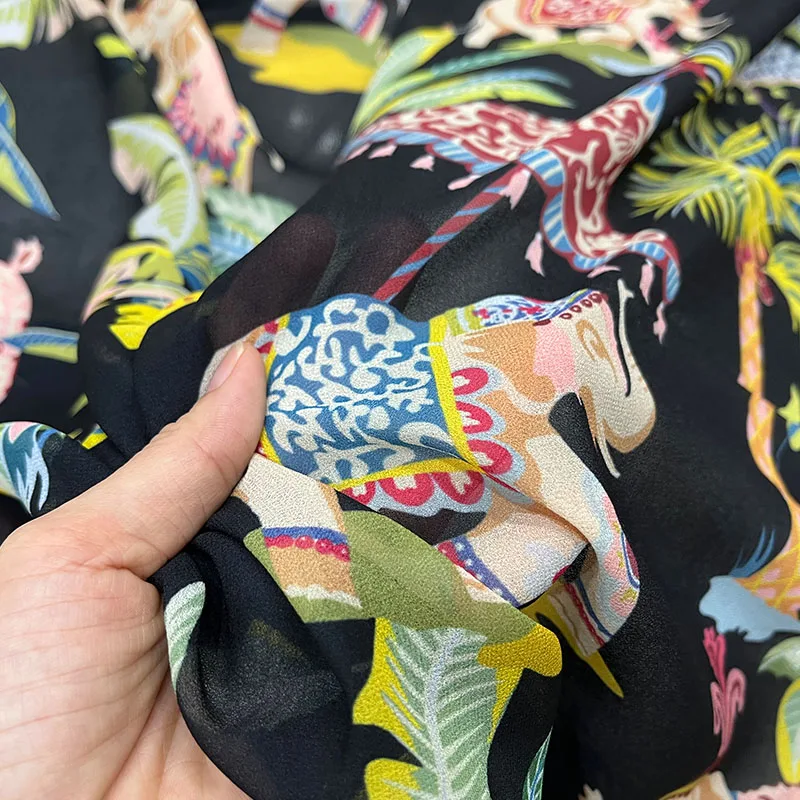 Lato cienka perspektywa tkanina z żorżety marka Fashion Design miękka poliestrowa satynowa koszula z nadrukiem materiał na odzież tkanina na metr