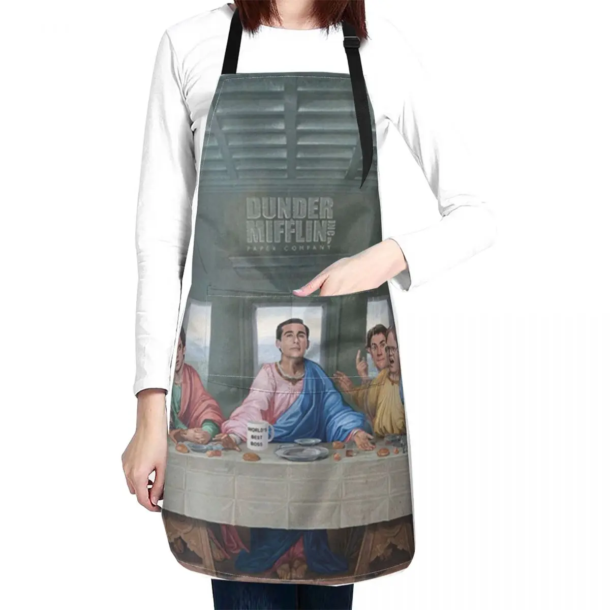 

The Last Supper Office Edition Apron Hairdressing apron women's kitchen aprons For Home Accessories