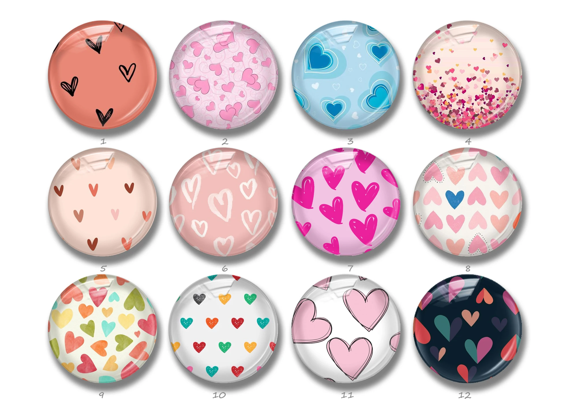 

Love heart Cabochon, Handmade Jewelry Materials Making image Glass dome,12mm 16mm 20mm 25mm 30mm 40mm Picture Beads - FJ831