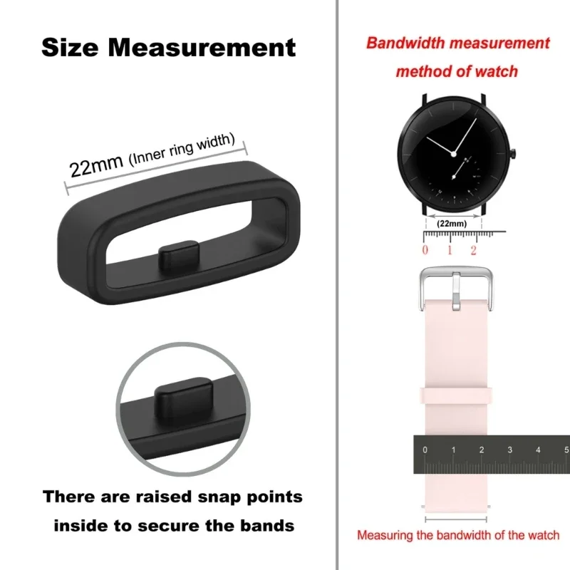 Silicone Smartwatch Strap Retainer Rings - Pack of 10