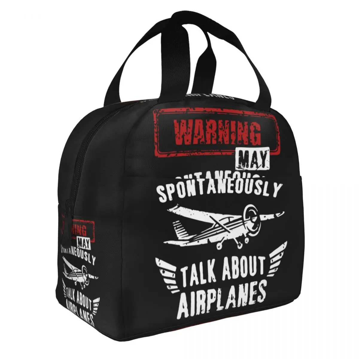 

Funny Airplanes Pilot Gift Insulated Lunch Bag Cooler Bag Lunch Container Aviation Plane Fighter Portable Lunch Box Tote Picnic