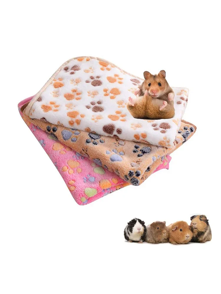 2 Lettini Morbidi Per Animali Piccoli - Casetta Per Criceti, Conigli E Cavie (Grigio E Rosa)