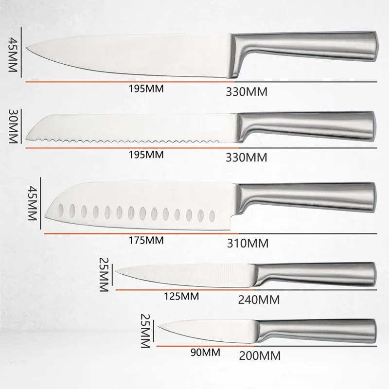 Stainless Steel Kitchen Knife Set Kitchen Knives Set Fishing Chef Knives  Sets Chef Slicer Paring Bread Utility Camping Knife Set - AliExpress