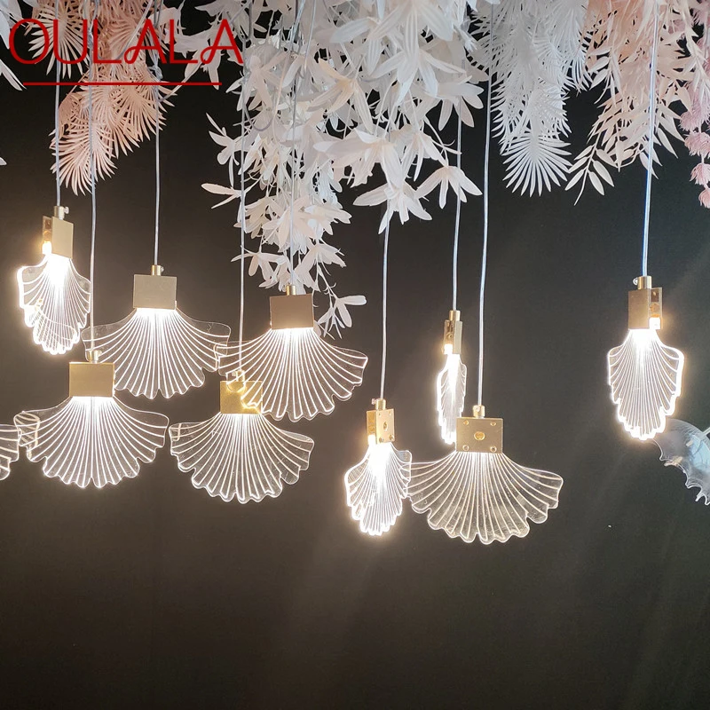 цена OULALA Modern Wedding Lamp Festival Lights Atmosphere LED Light for Party Stage Road Lead Ginkgo Leaf Background Decoration