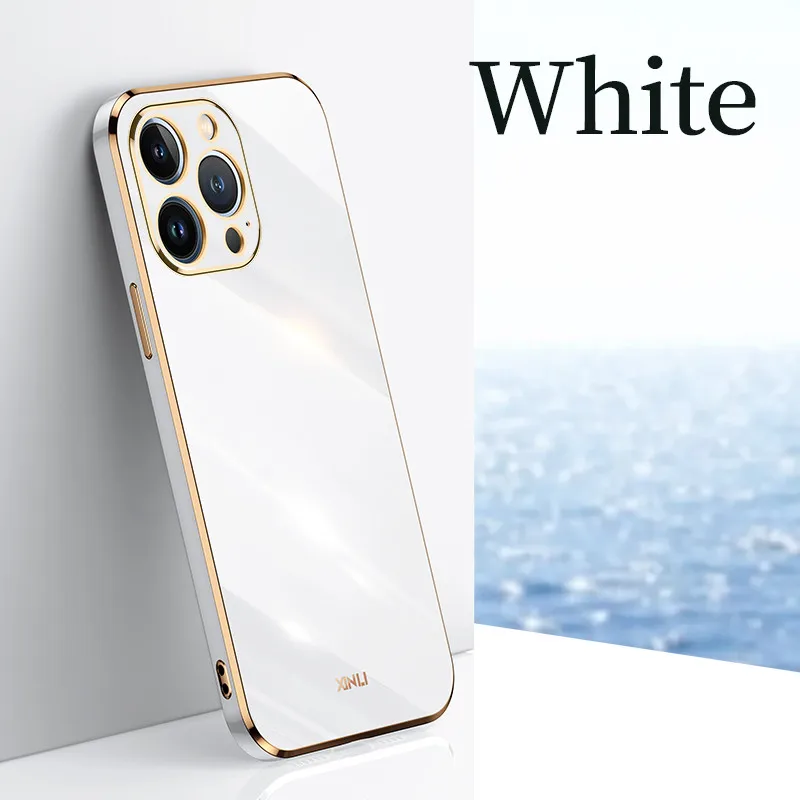Elegant Solid Color Plating Phone Case with 6D Design