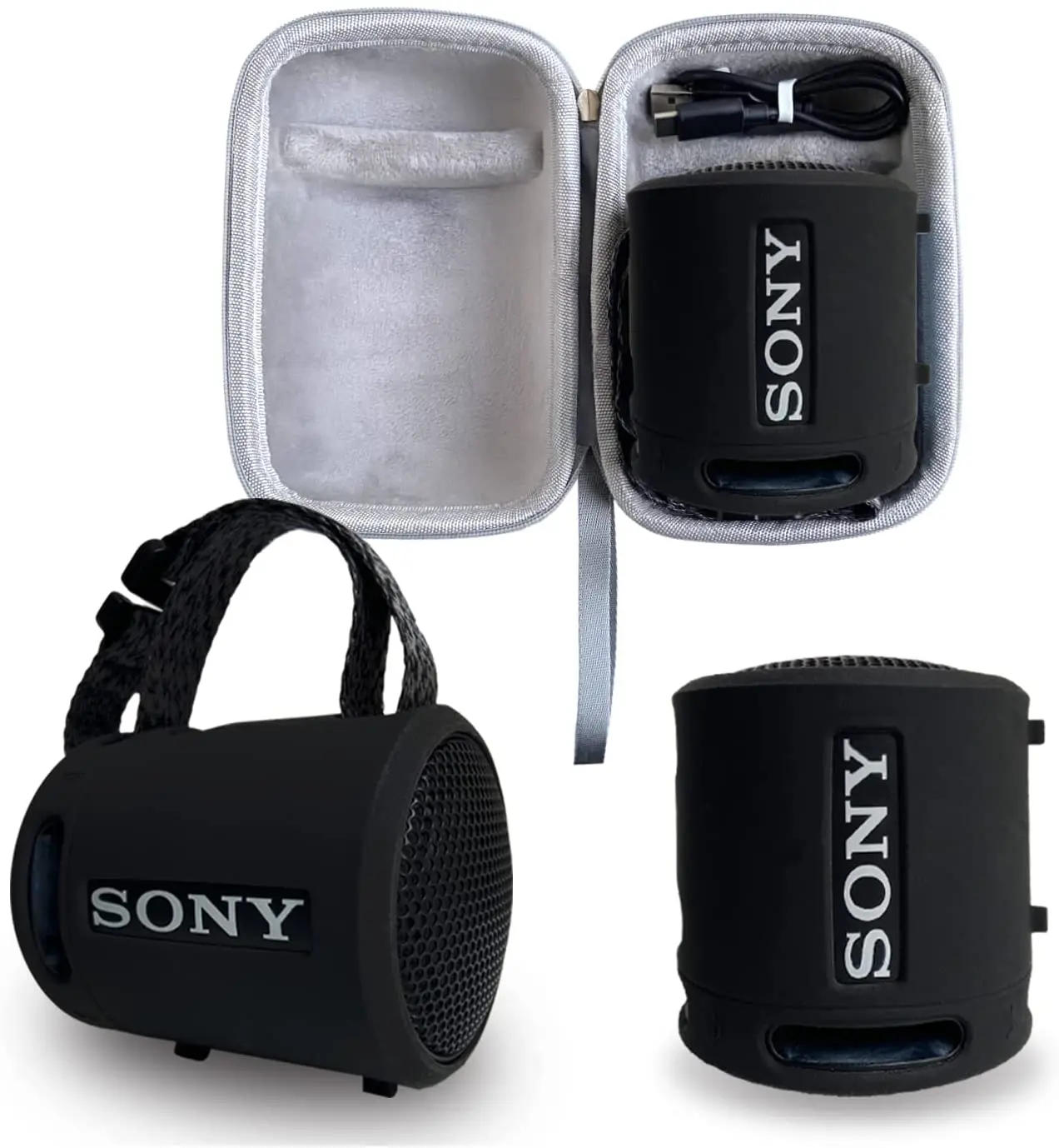 Cover In Silicone E Custodia Rigida Per Sony Srs-Xb13 Altoparlante Compatto Portatile Wireless Extra Bass