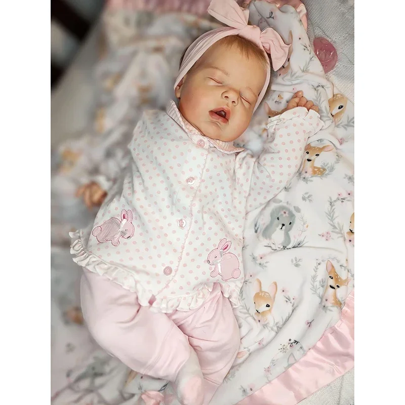 55Cm Reborn Baby Doll Sleeping Baby Faccina Realistica Soft Cuddly Body 3D Skin Visible Vene Museneca Reborn Bebe Dolls Para Nias