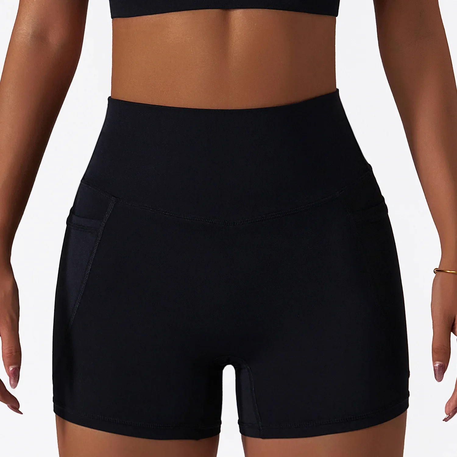 Sports shorts quick-drying tight yoga pants pocket breathable cycling running fitness women clothing booty shorts