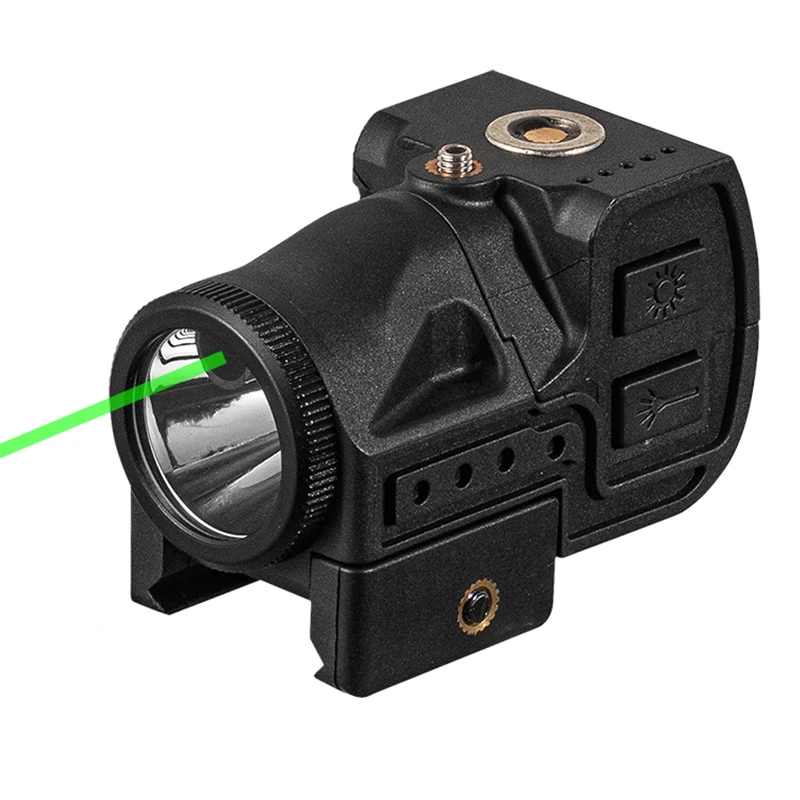 

500 Lumens Weapon Gun Light with Green Laser Sight for Pistol Handgun Tactical Army Airsoft Flashlight for 20mm Picatinny Rail