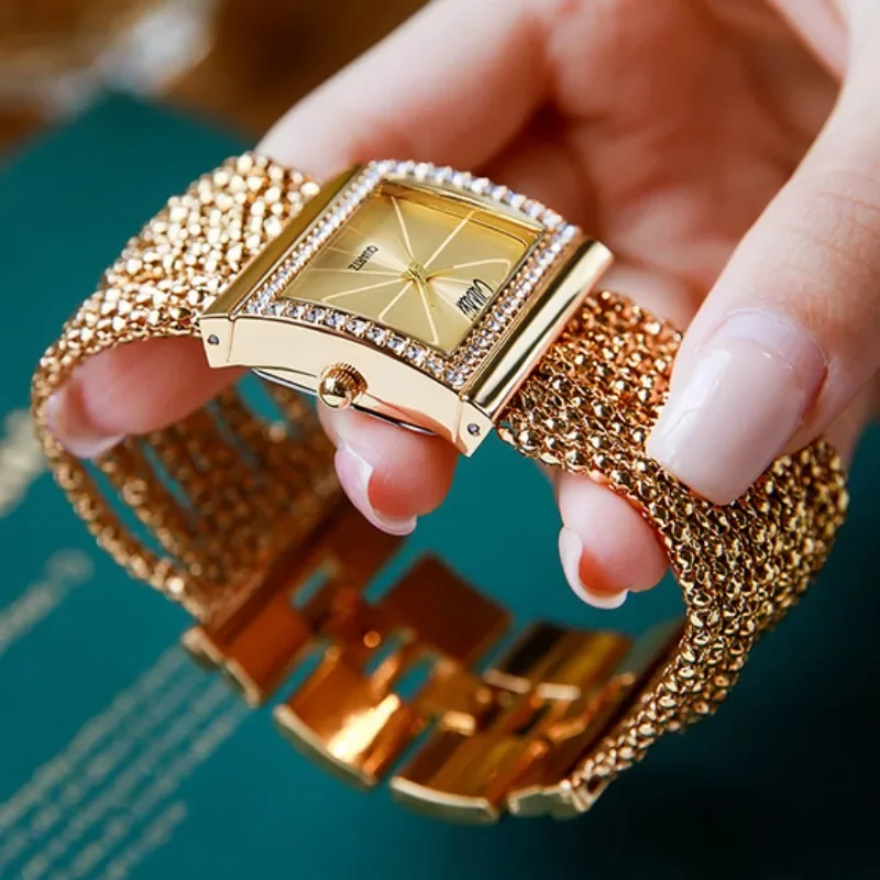 Square Women Quartz Watch Fashion Bracelet Luxury Rhinestone Women's Watch High-end Matching Accessories Girl Gift Часы Женские