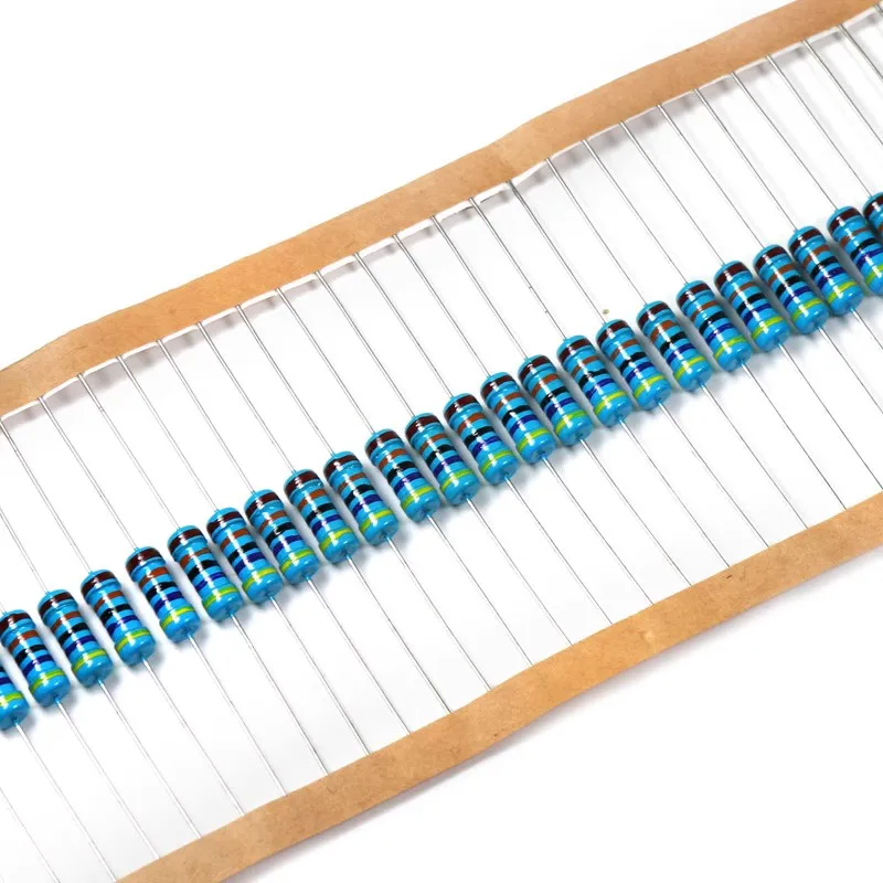 50pcs 1W 0.1R~10M 1% Metal film resistor 0.1 100R 220R 1K 1.5K 2.2K 4.7K 10K 22K 47K 100K 100 220 470 1K5 2K2 4K7 ohm resistance