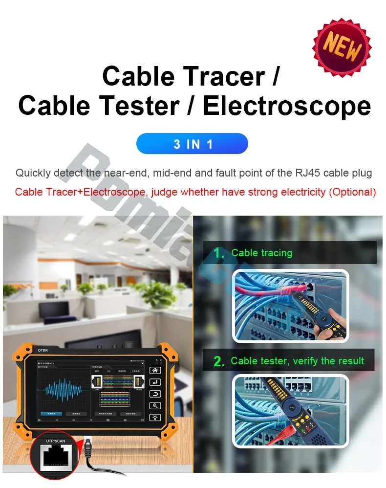 MOT-51 OTDR Tester 5.55 Inch OLED Touch Screen OTDR OPM VFL Optic Time-domain Re