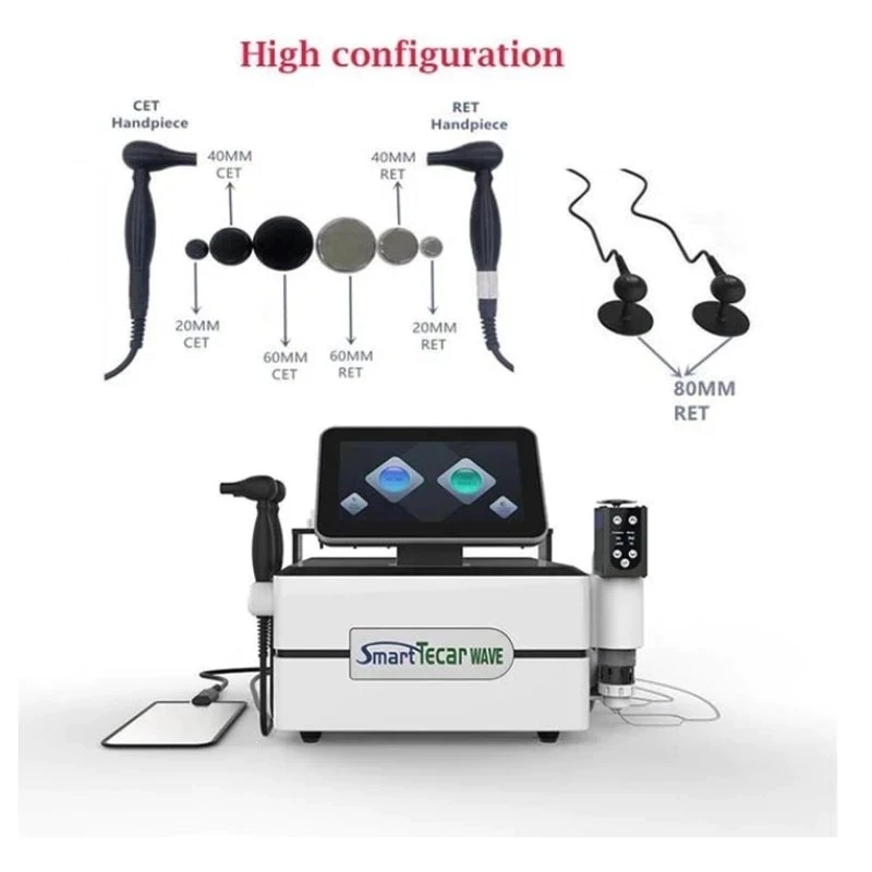 3 In 1 Fisioterapia Diatermia Indiba Tecar 448Khz Gesichts Anti-Aging Abnehmen Schmerzen Relief Massage Maschine Emshock Und