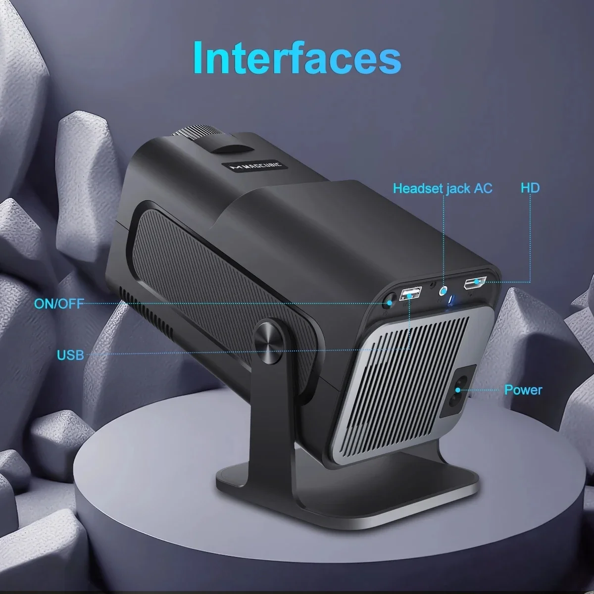 FGHGF Android 11 4K Projector Dual WiFi6 HY320 300ANSI BT5.0 1920*1080P Upgrated 180&deg; Rotatable Cinema Outdoor portable projetor
