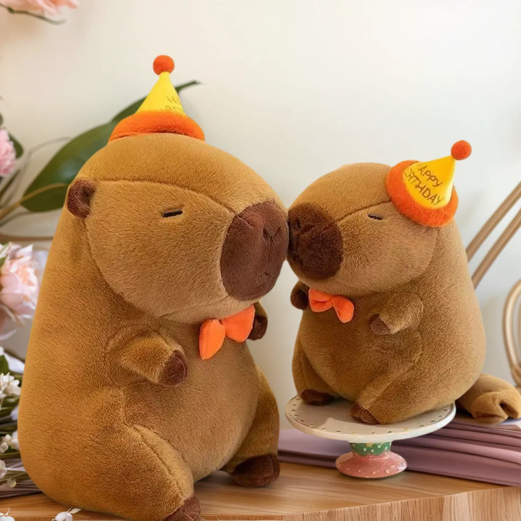 Capybara Plush Doll Cute Capibara Anime Fluffty Toy Kawaii Plushie Happy Birthday Doll Gift for Girl Friend Soft Stuffed Animals