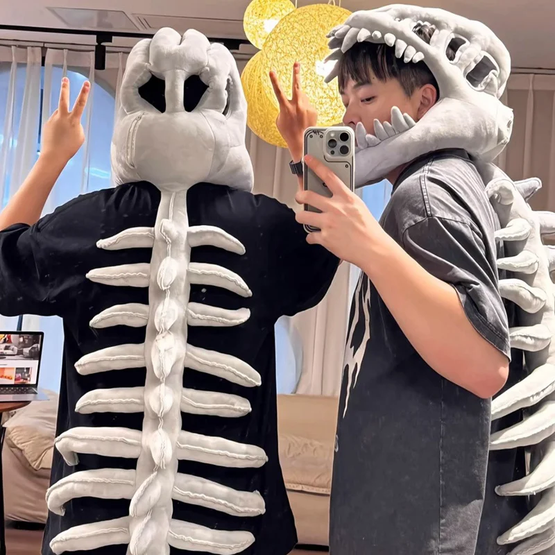 Large Size Huge Dinosaur Skeleton Plush Toys for Sleeping Cushion Anime Game Gift Creative Cosplay Props Halloween Costume Gift