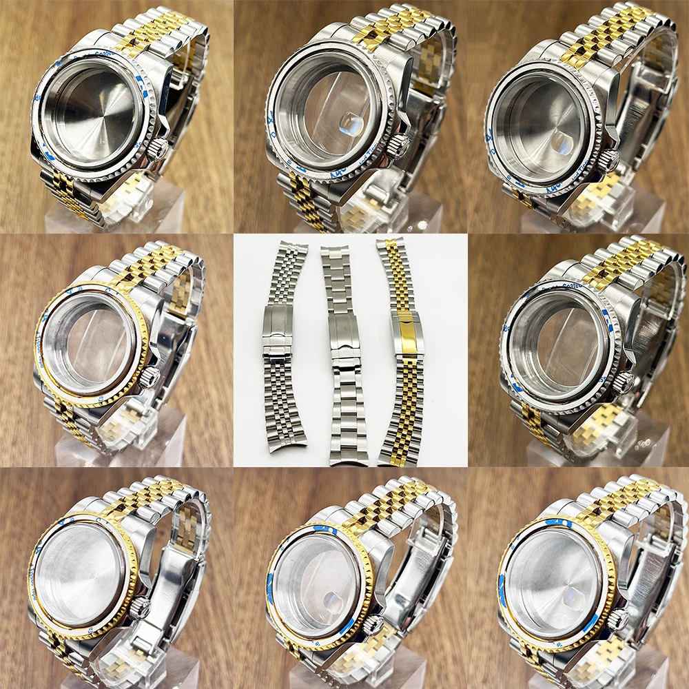Enhanced Product Title:  
Black Finish GMT Series Bezel Watch Case with Sapphire Glass - 40mm