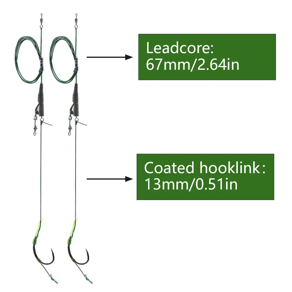 Carp Fishing Accessory Ready Tied Hair Rig Coated Leadcore Leader Hooklink Sharp Carp Hook For Method Feeder Boilie Fish Tackle