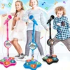 Kids Microphone with Stand Karaoke Song Music Instrument Toys Brain-Training Educational Toy Birthday Gift for Girl Boy 1