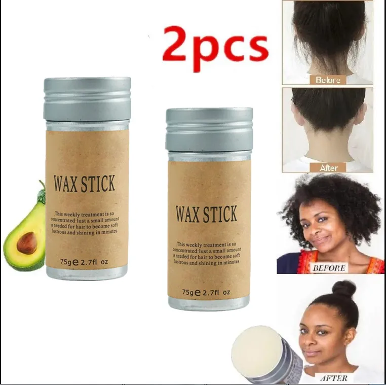 

2Pcs 75g Strong Hold Hair Wax Stick For Hair Styling Wig Knots Healer Gel Stick Thin Baby Hair Perfect Line