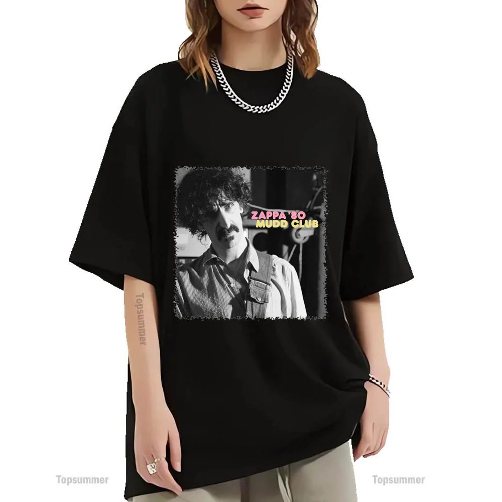 

Футболка Mudd с клубным альбомом, женская футболка Фрэнка Заппа, черная футболка в стиле хип-хоп Харадзюку, мужские футболки с коротким рукавом