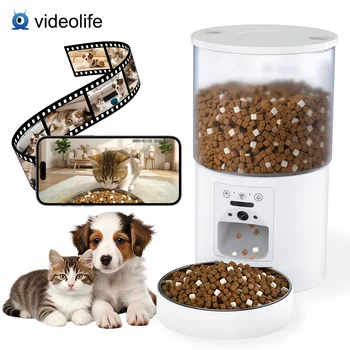 Videolife Automatic Cat Feeder With Camera Video Cat Food Dispenser Pet Smart Voice Recorder Remote Control Auto Feeder For Cat 1