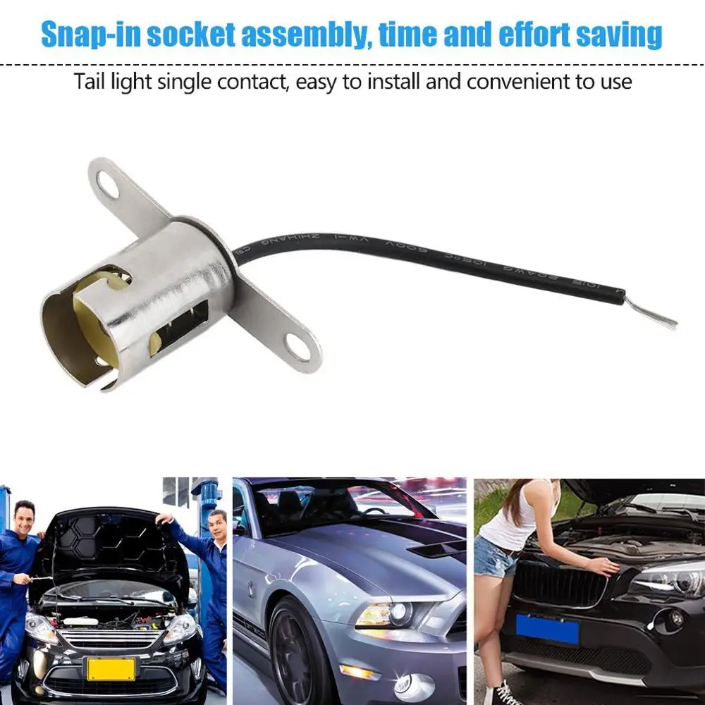 

BA15s 1156 Led Light Bulb Socket Auto Lamp Holder Base Single Contact Snap-In Socket Assembly For Car Truck Tail Light