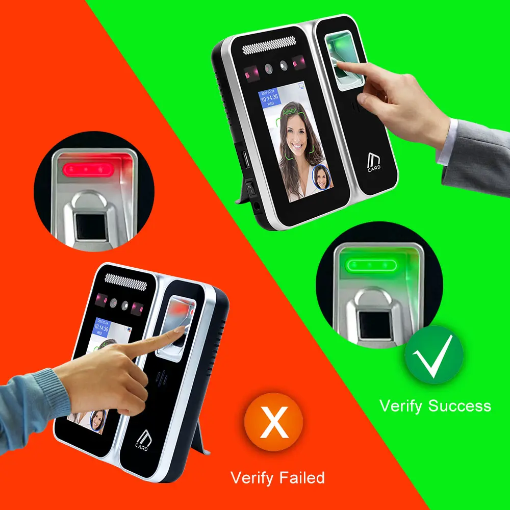 시간 기록 내장 배터리 생체 인식 얼굴 인식 시간 출석 기계