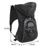 Personality 3D Skull Leather Backpack Rivets Skull Backpack with Hood Cap Apparel Bag Cross Bags 3