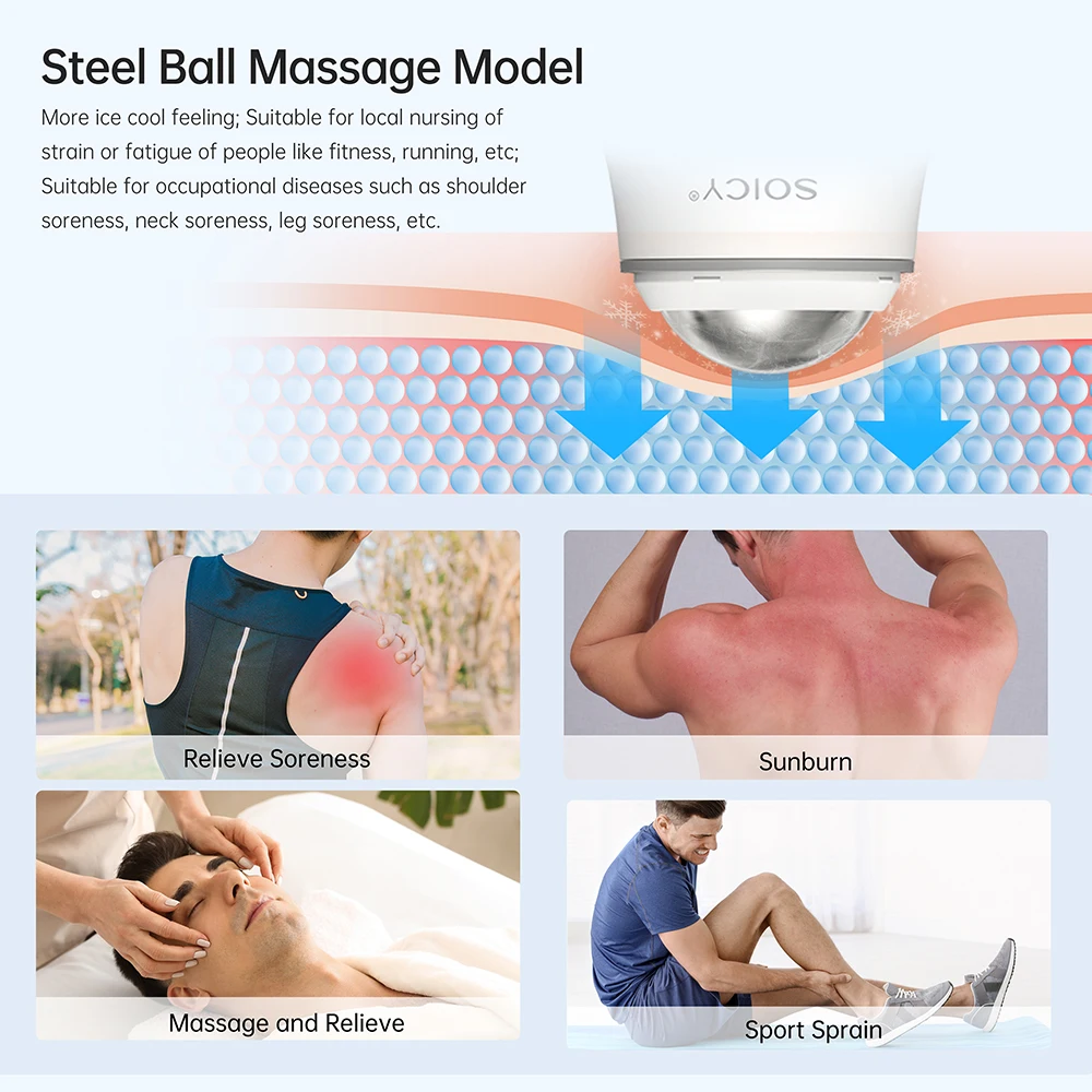 SOICY S50 Massage Roller Ball, Tight and Sore Muscles Relief, Manual Massager, Alleviating Arms, Back, Legs or Muscle Tension