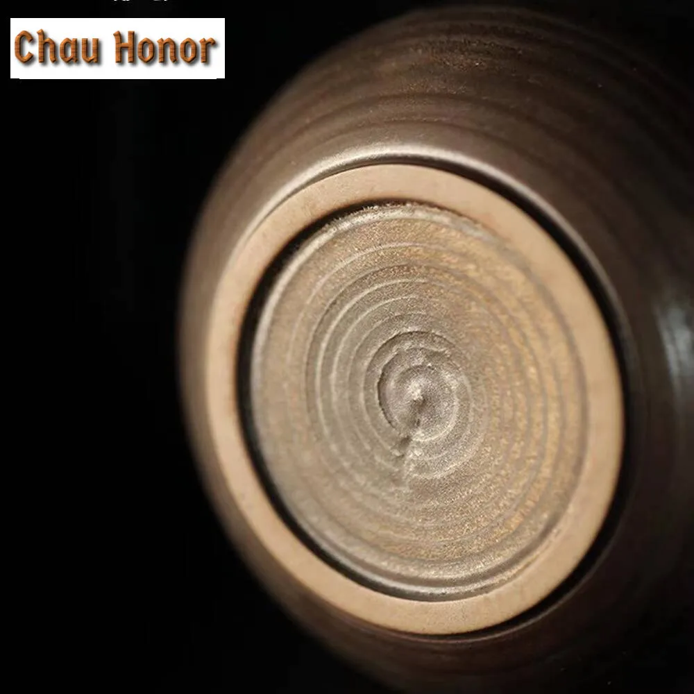 500ml Handmade Thin Tire Jianshui Japanese Iron Rust Glaze Tea Washing Basin Writing-brush Washer Tea Residue Bucket Chaxi Craft